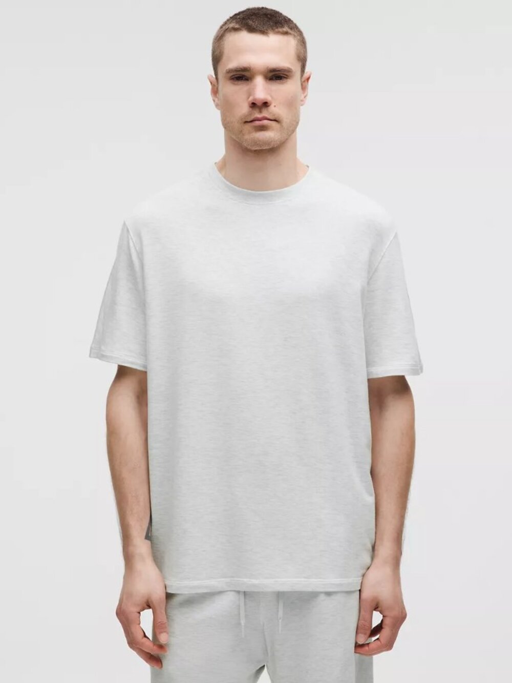 Lululemon Men's BeCalm Relaxed-Fit Short-Sleeve Shirt - Heathered White